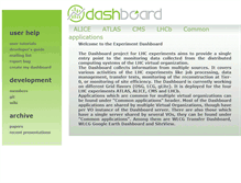 Tablet Screenshot of dashboard.cern.ch